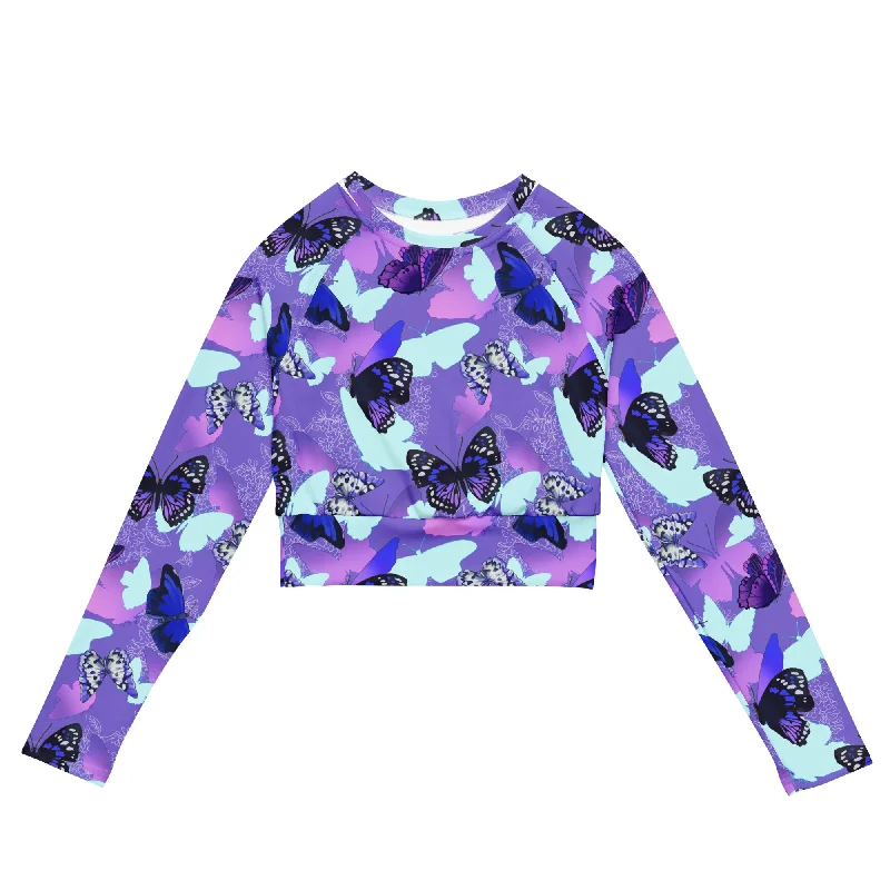 Street Cool Butterfly Long-sleeved Crop Top