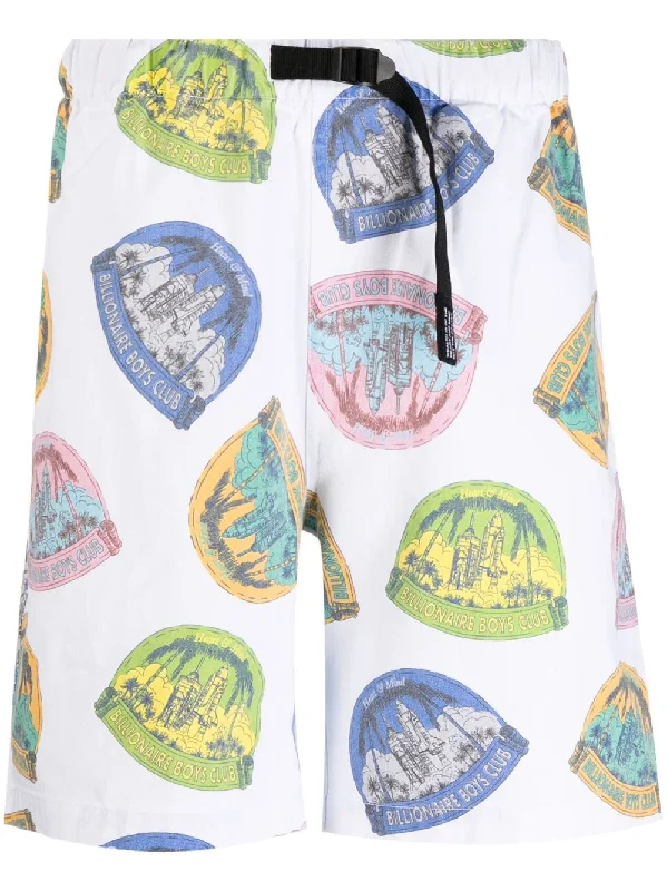 Exquisite Details Graphic-Print Cotton Shorts