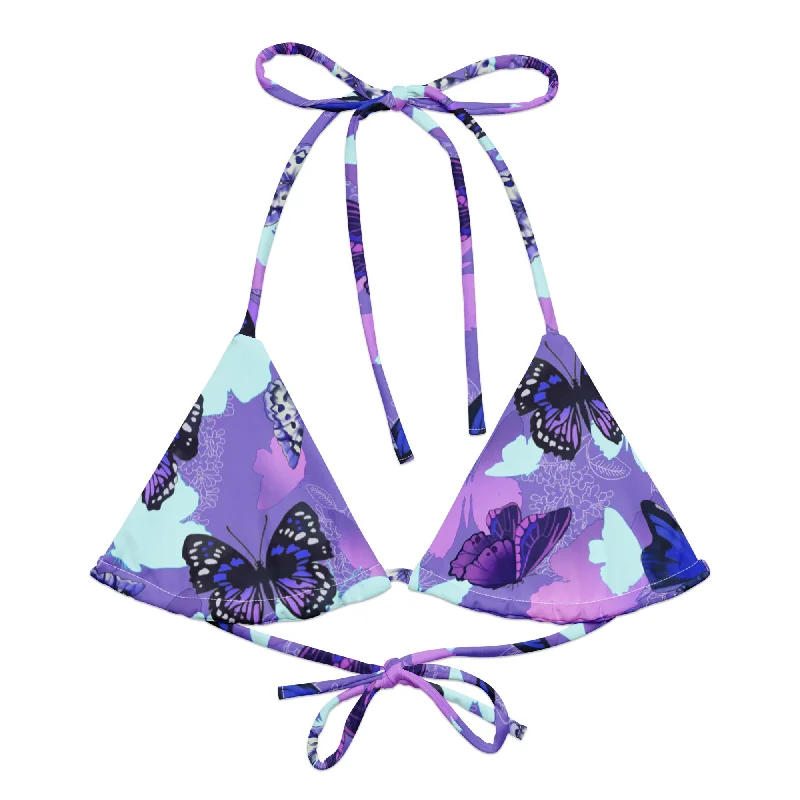 Sports Fashion Butterfly Padded String Bikini Top