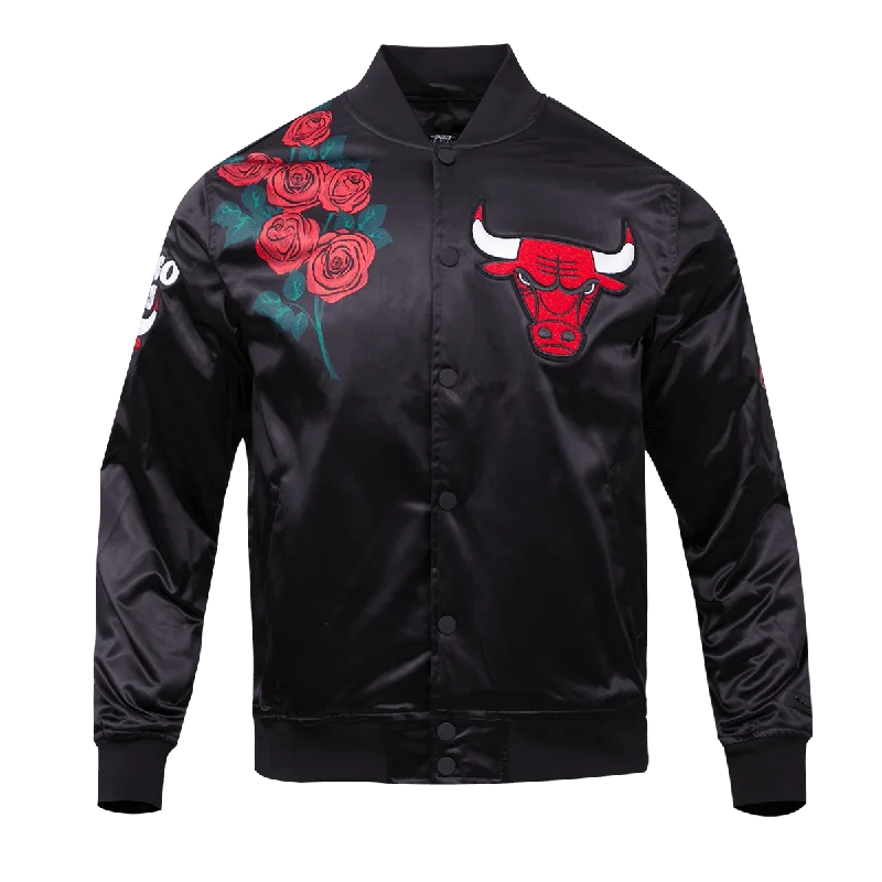 Chic Outfits NBA CHICAGO BULLS ROSE MEN'S SATIN JACKET (BLACK)
