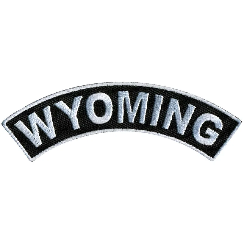 All-Day Wear Hot Leathers Wyoming 4” X 1” Top Rocker Patch PPM4100