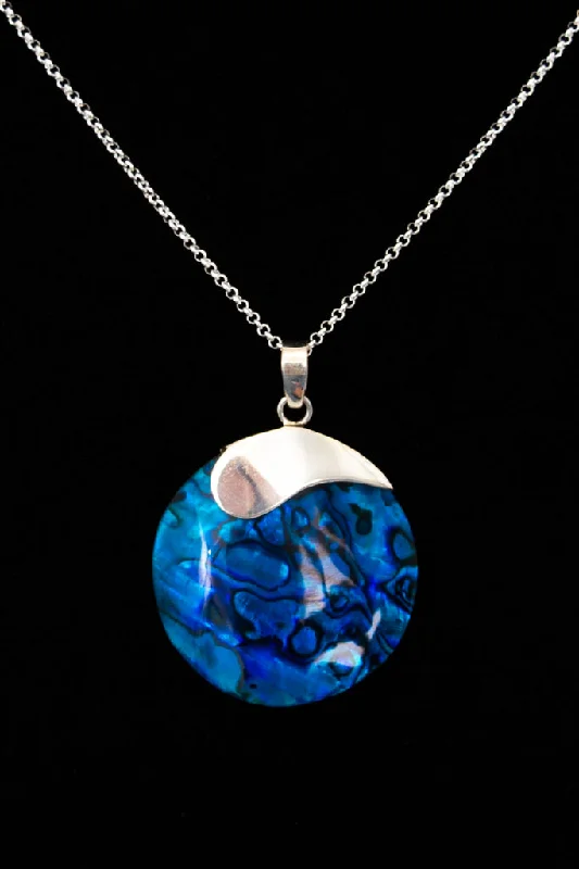 Unique Fashion Blue Round Shell Necklace - 003