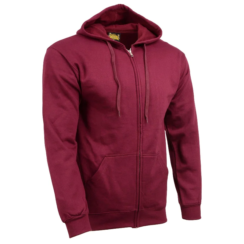 Fashionable Comfort Biker Clothing Co. BCC118026 Men's Classic Maroon Zip-Up Hoodie Sweater