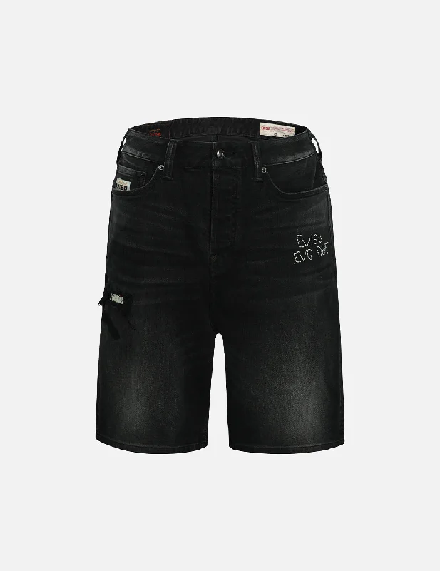 Soft Feel Seagull Appliqué Embroidery and Godhead Print
Relax Fit Denim Shorts