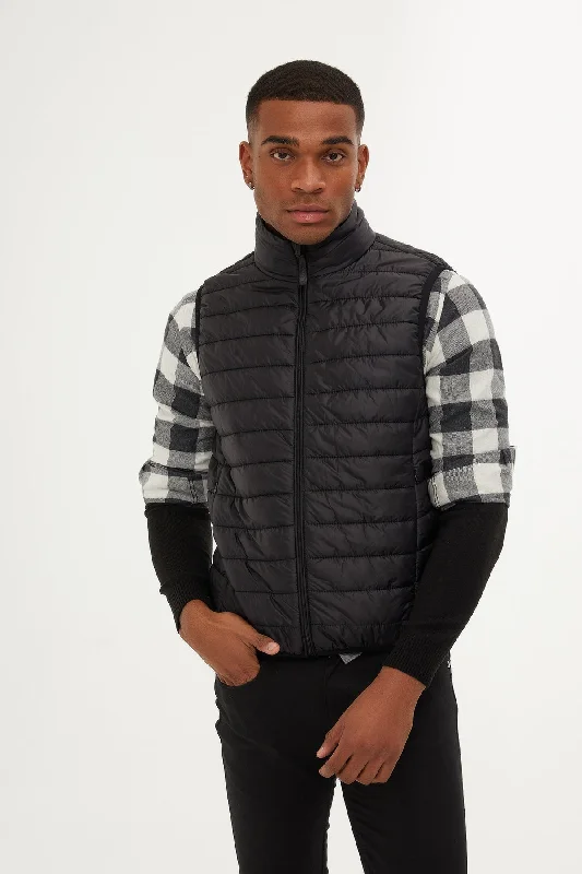 Economic Outlook Slim Fit Black Down Like Padded Vest