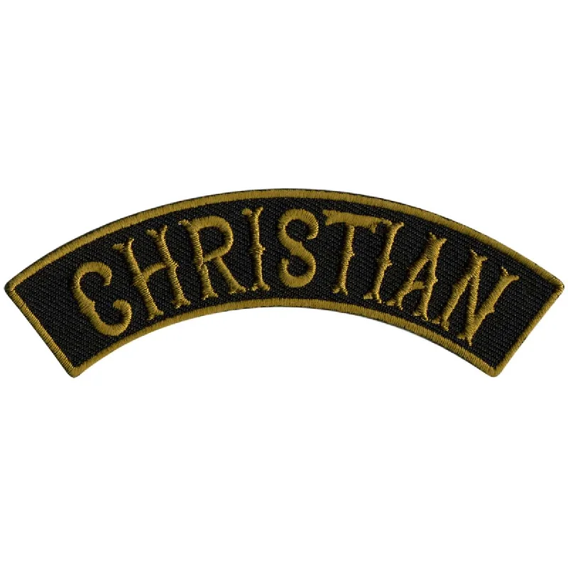 Lounge Wear Hot Leathers Christian 4” X 1” Top Rocker Patch PPM4124