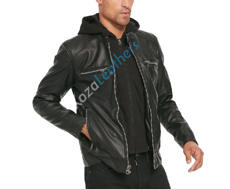 Advanced Customization Men Real Lambskin Motorcycle Leather Biker Jacket KM215