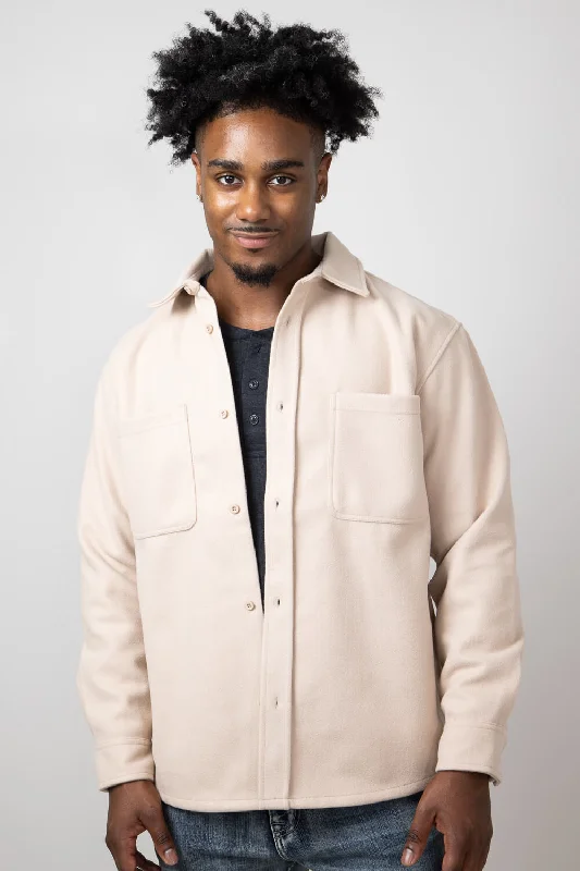 Relaxed Dresses 1897 Original Heavy Shacket for Men in Cream | MJ110-CREAM