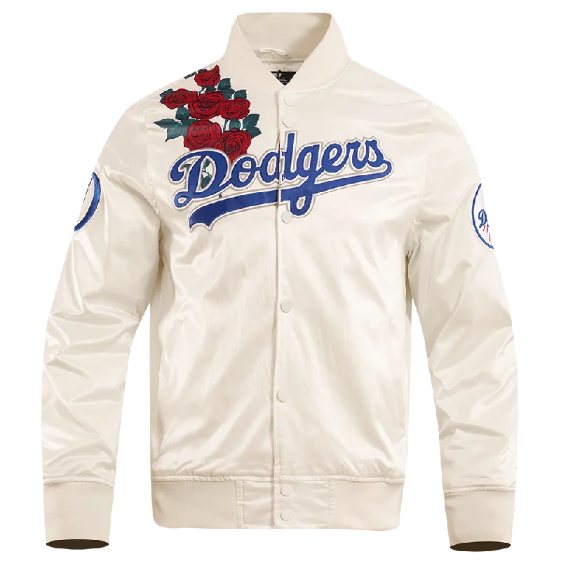 Elegant Wear MLB LOS ANGELES DODGERS ROSES MEN'S TRACK JACKET (EGGSHELL / MULTI)