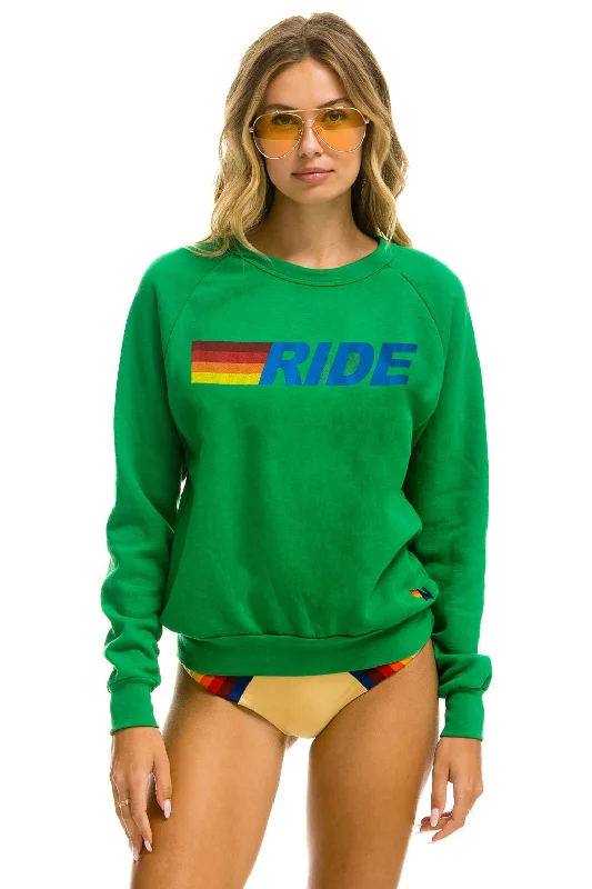 Elegant Design RIDE LOGO CREW SWEATSHIRT - KELLY GREEN