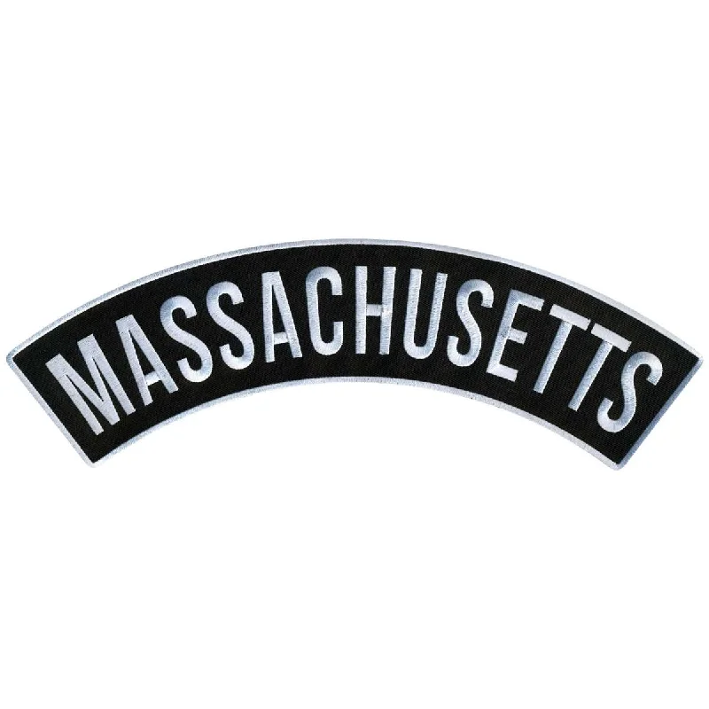Classic Retro Hot Leathers Massachusetts 12” X 3” Top Rocker Patch PPM4041