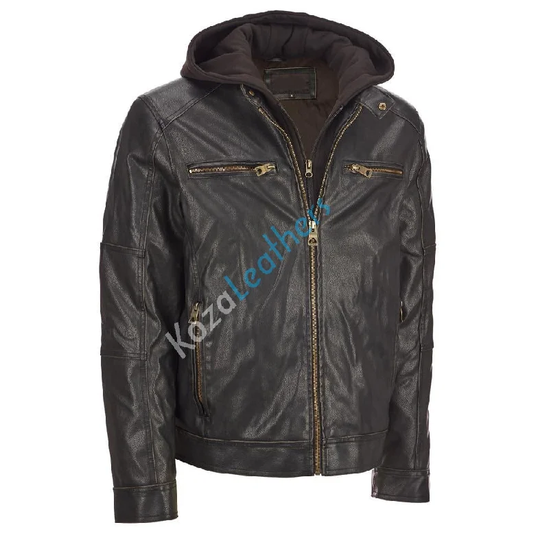 Girl Style Men Real Lambskin Motorcycle Leather Biker Jacket KM227