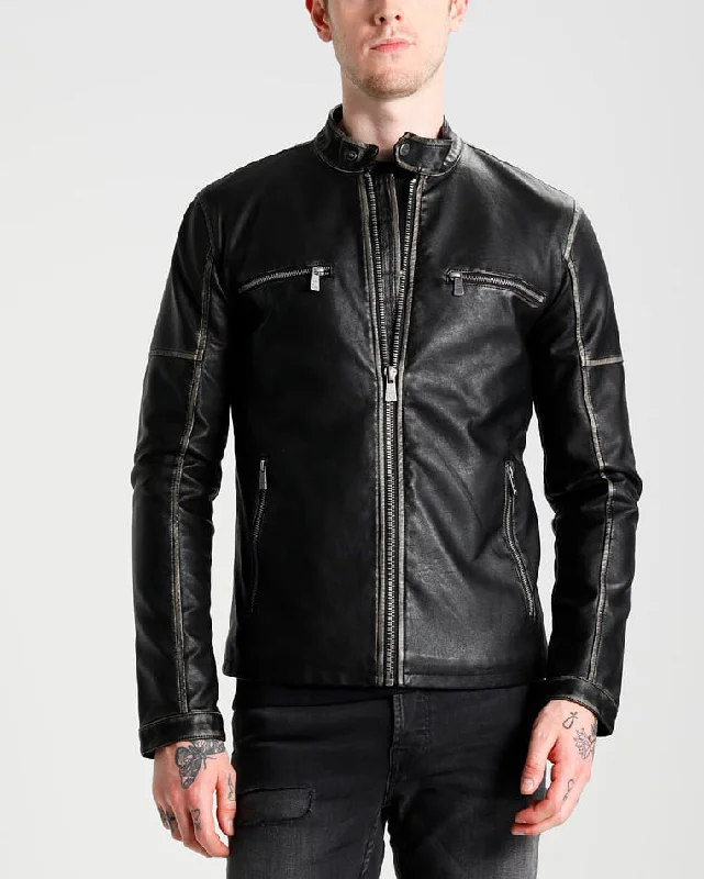 Elegant Fit Men Real Lambskin Motorcycle Leather Biker Jacket KM290