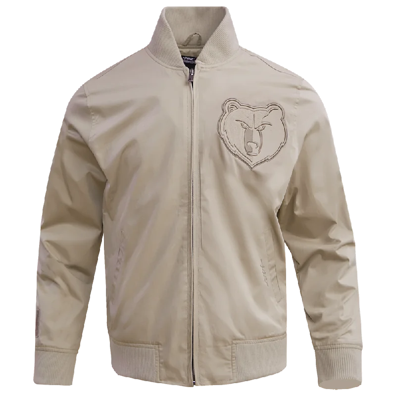 Body Design NBA MEMPHIS GRIZZLIES NEUTRAL TWILL JACKET (TAUPE)