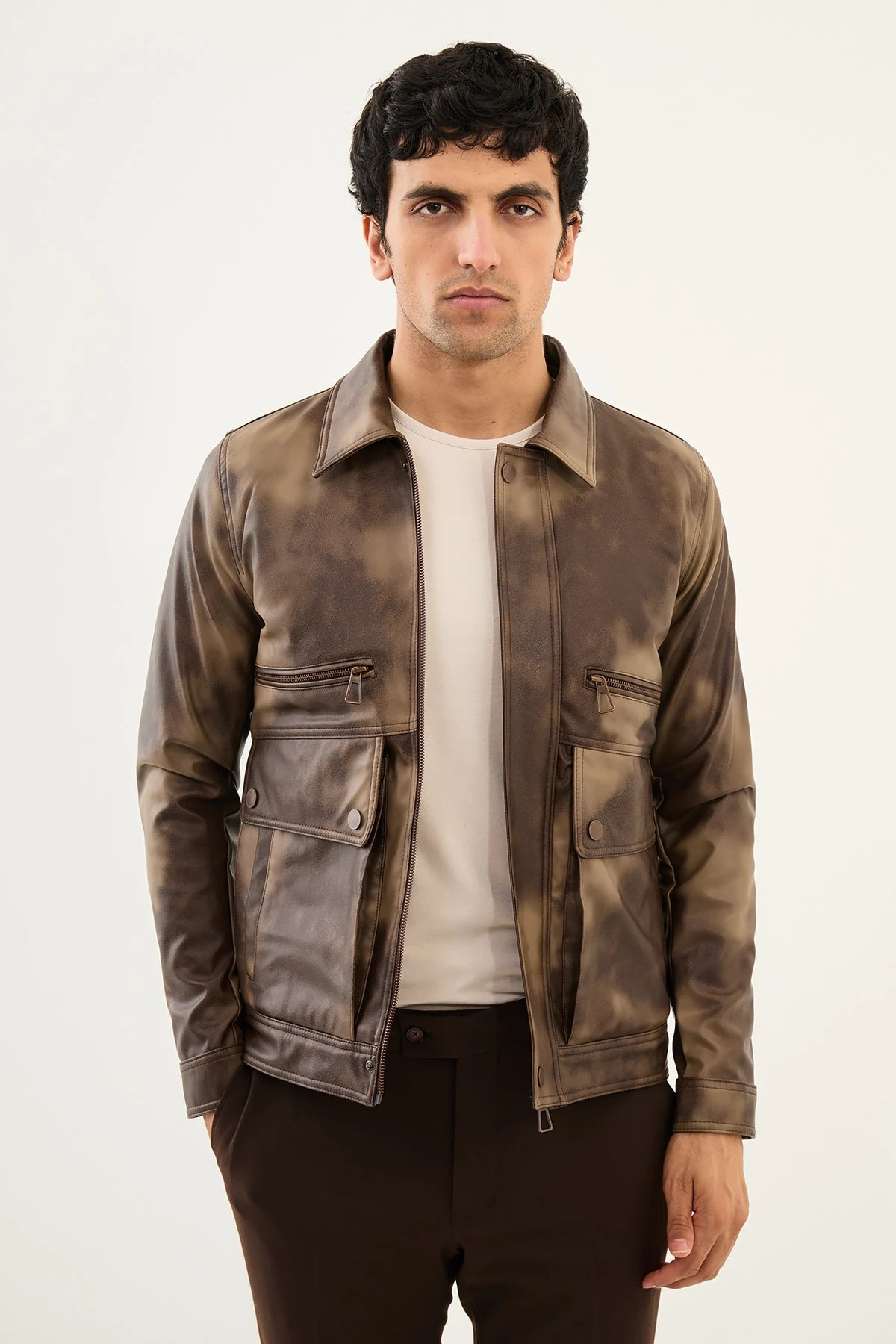 Simple And Comfortable Bojoni Capena Taba Leather Jacket