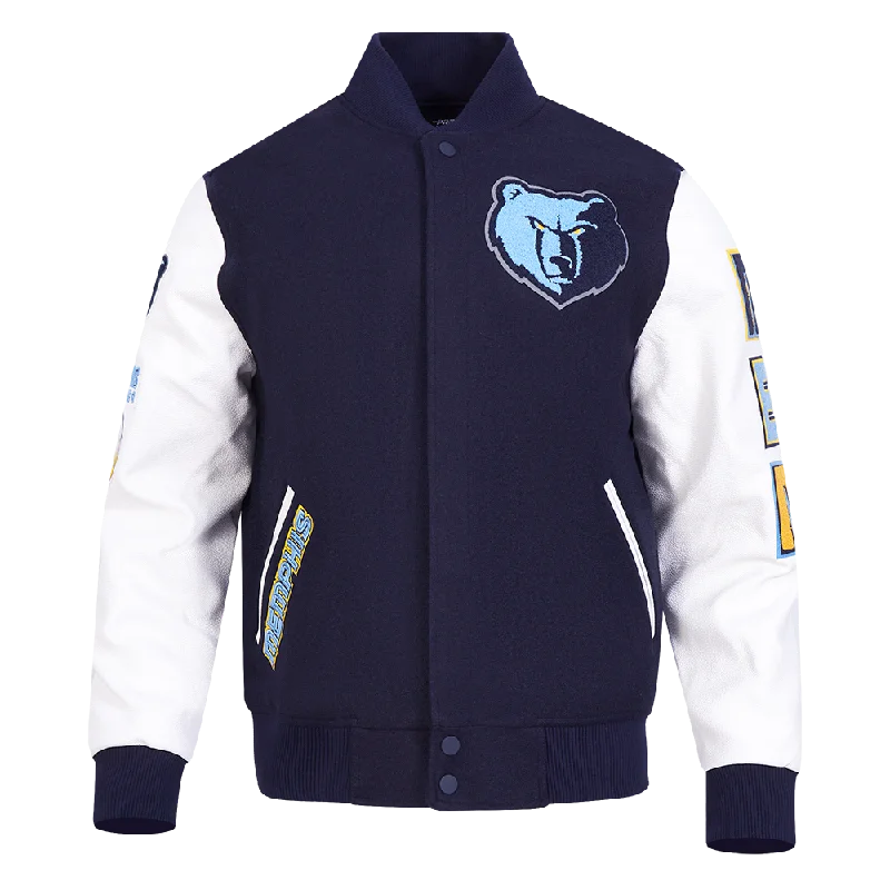 Weekend Wear NBA MEMPHIS GRIZZLIES CLASSIC WOOL MEN'S VARSITY JACKET (NAVY)