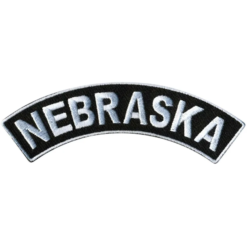 Chic Comfort Wear Hot Leathers Nebraska  4" X 1" Top Rocker Patch PPM4054