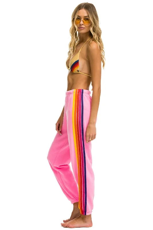 Cozy Layers 5 STRIPE SWEATPANTS - NEON PINK // YELLOW // PURPLE