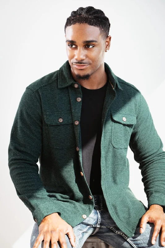 Celebrity Style 1897 Original Fleece Shirt Jacket for Men in Forest | XQ8163GL-FOREST