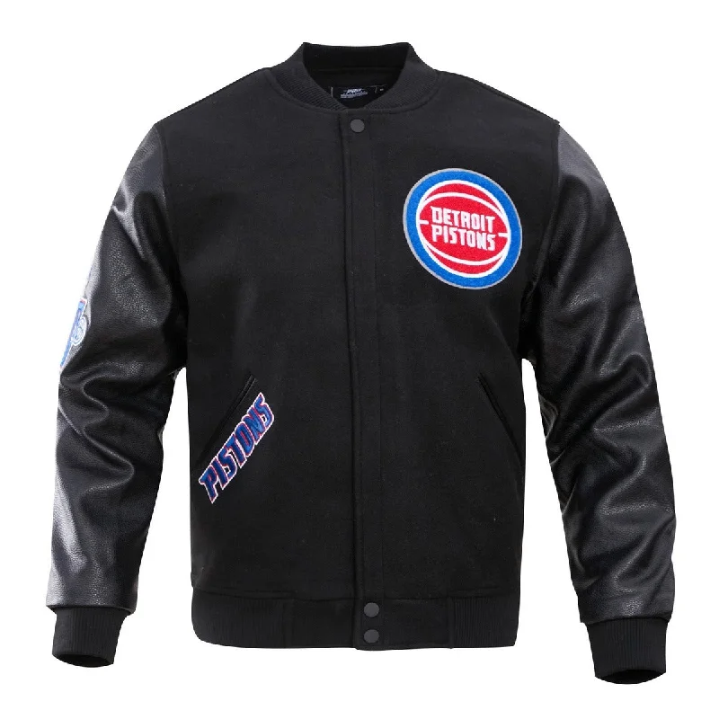 Cozy Apparel NBA DETROIT PISTONS CLASSIC WOOL MEN'S VARSITY JACKET (BLACK)