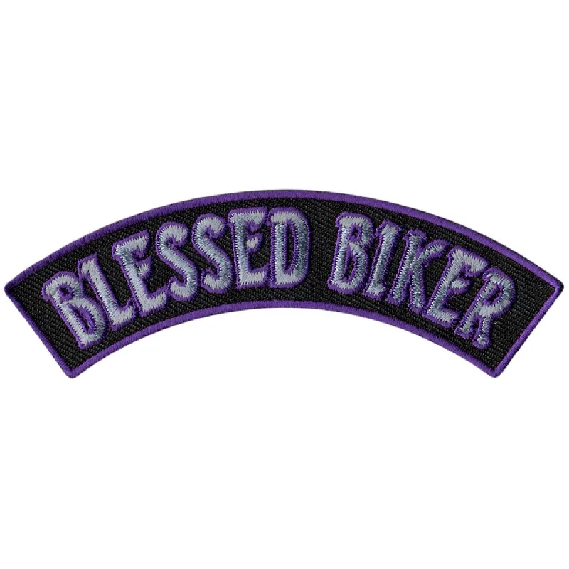 Cozy Shirts Hot Leathers Blessed Biker 4” X 1” Top Rocker Patch PPM4114