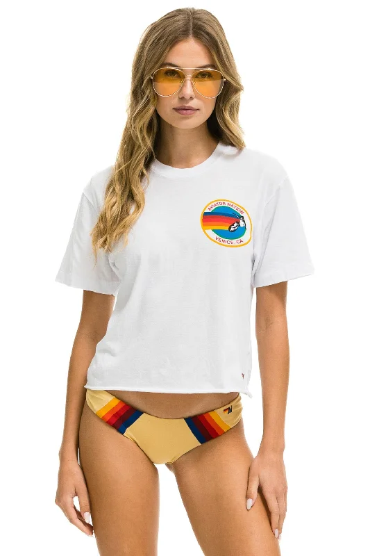 Sports Series AVIATOR NATION SMALL LOGO BOYFRIEND TEE - WHITE