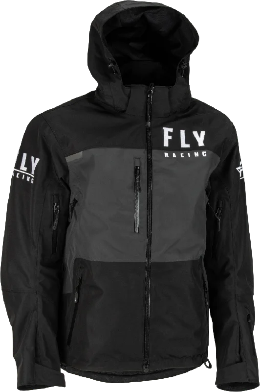 Cozy Fashion Trends 'Fly Racing' Men's Carbon WP Jacket - Black / Grey