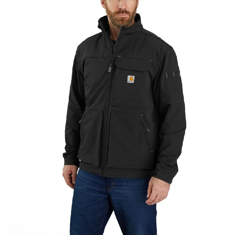 Soft Textures 'Carhartt' Men's Super Dux™ Relaxed Fit Lightweight Mock Neck Jacket-Level 1 Warm Rating - Black