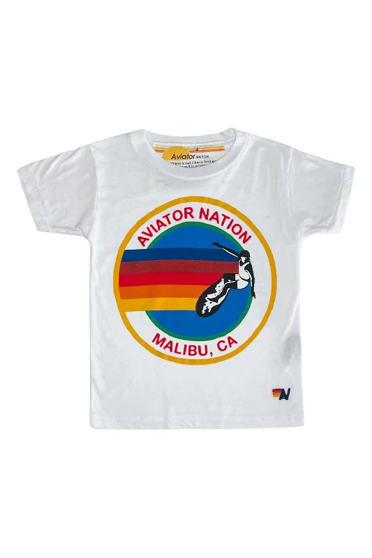 Relaxed And Casual KID'S AVIATOR NATION MALBU TEE - WHITE