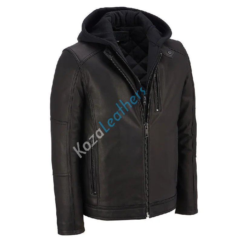 Body Design Men Real Lambskin Motorcycle Leather Biker Jacket KM162