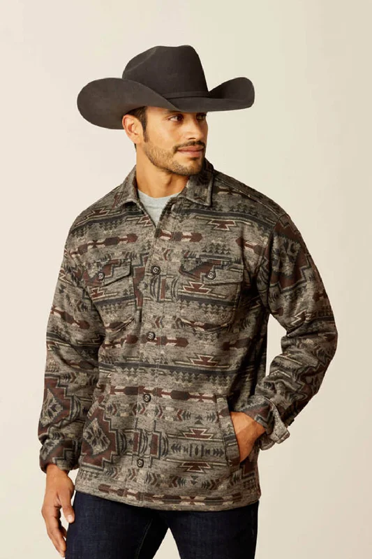 Chic Comfort Ariat Caldwell Printed Shirt Jacket for Men in Brindle | 10052781-BRINDLE