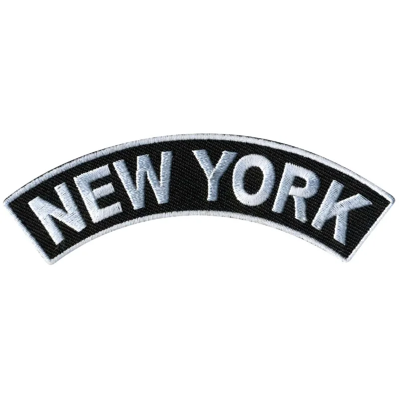 Elegant And Casual Hot Leathers New York  4” X 1” Top Rocker Patch PPM4064