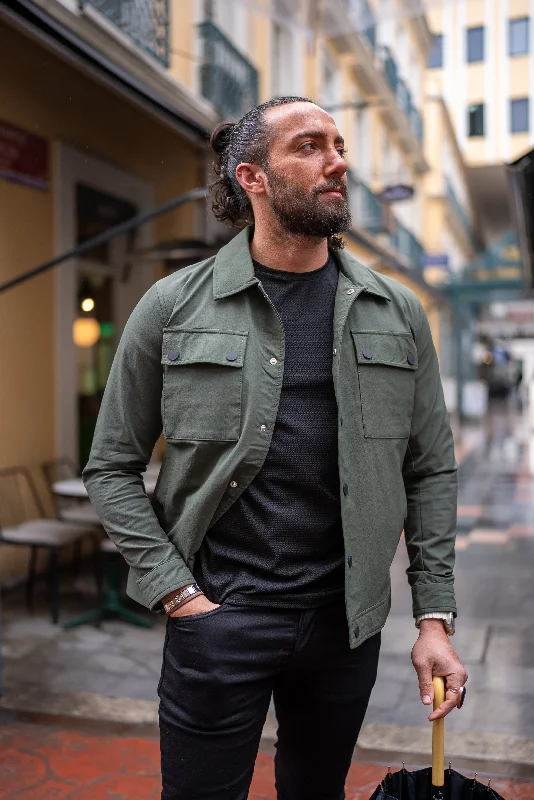New Season Series Bojoni Elko Khaki Slim Fit Double Pocket Buttoned Coat
