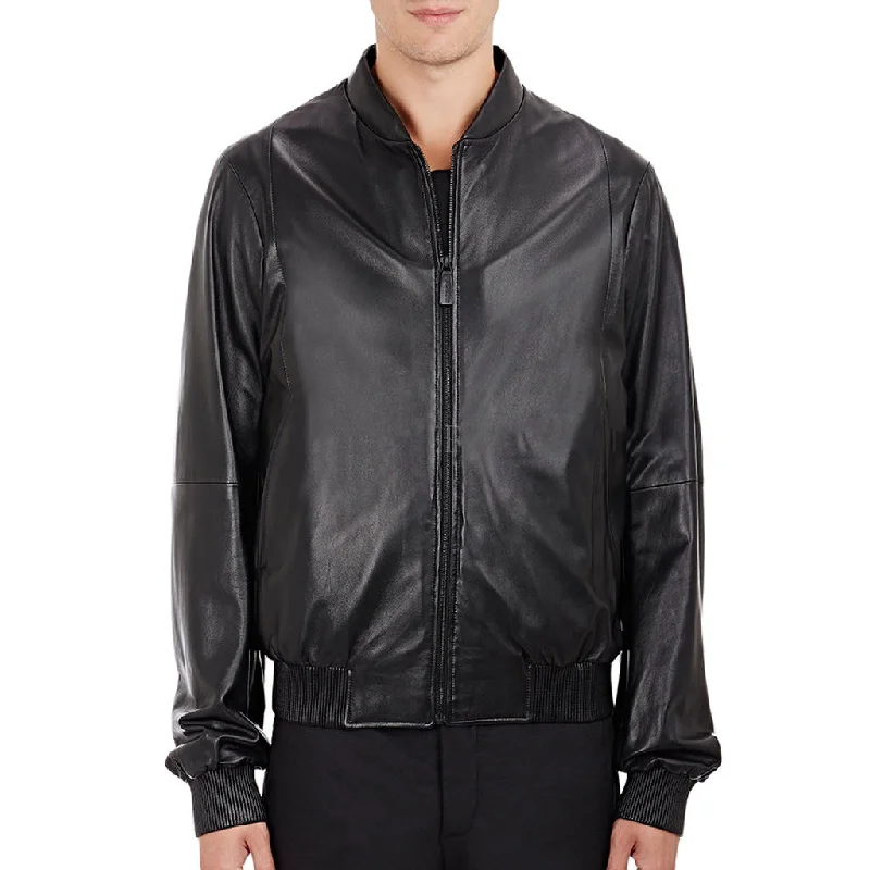 Cozy Chic Men Real Lambskin Motorcycle Leather Biker Jacket KM337