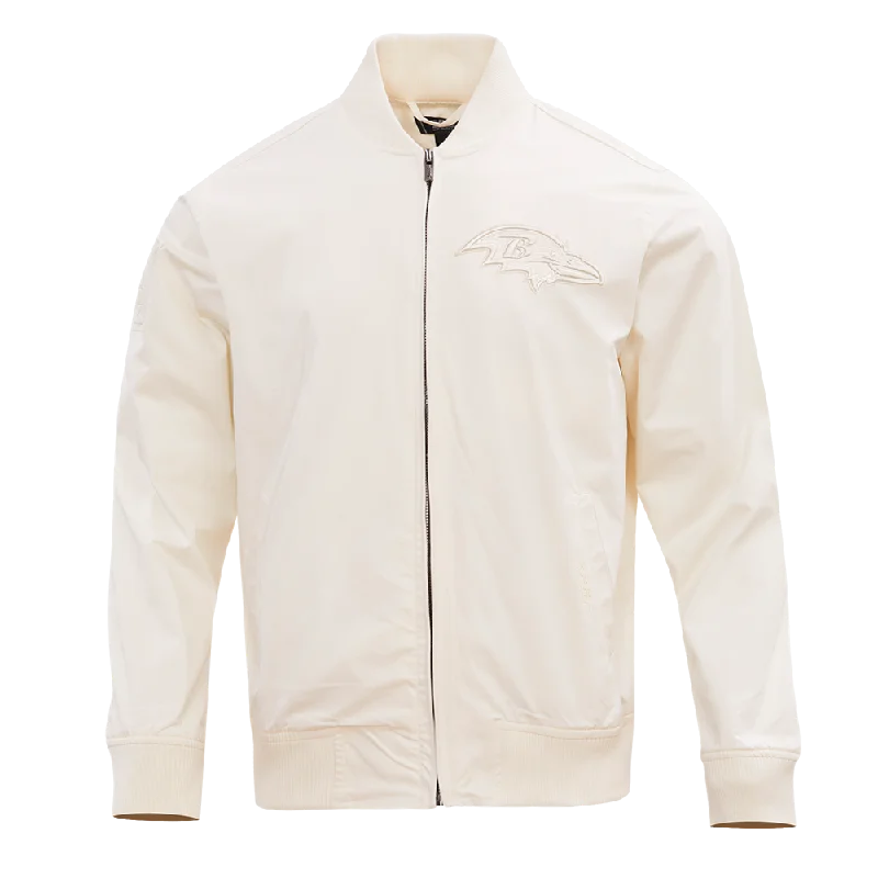 Sports Design NFL BALTIMORE RAVENS NEUTRAL MEN'S TWILL JACKET (EGGSHELL)