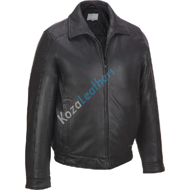 Sports And Leisure Men Real Lambskin Motorcycle Leather Biker Jacket KM181