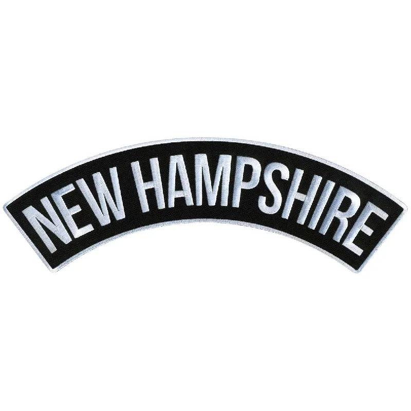 French Style Hot Leathers New Hampshire 12" X 3" Top Rocker Patch PPM4057
