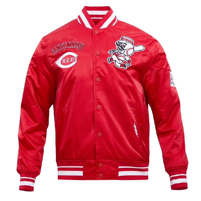 Trendy Wear MLB CINCINNATI REDS RETRO CLASSIC MEN'S RIB SATIN JACKET (RED)
