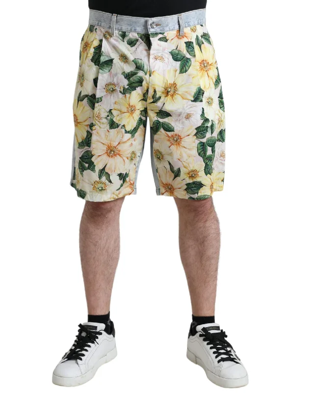 Personal Charm Dolce & Gabbana Floral Print Denim Bermuda Shorts