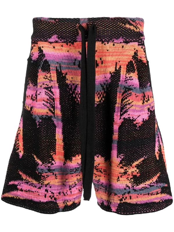 Simple Matching Printed Bermuda Shorts