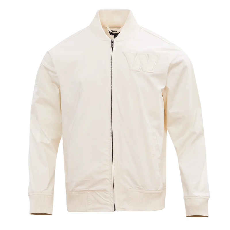 High-end Fabrics NFL WASHINGTON COMMANDERS NEUTRAL MEN'S TWILL JACKET (EGGSHELL)