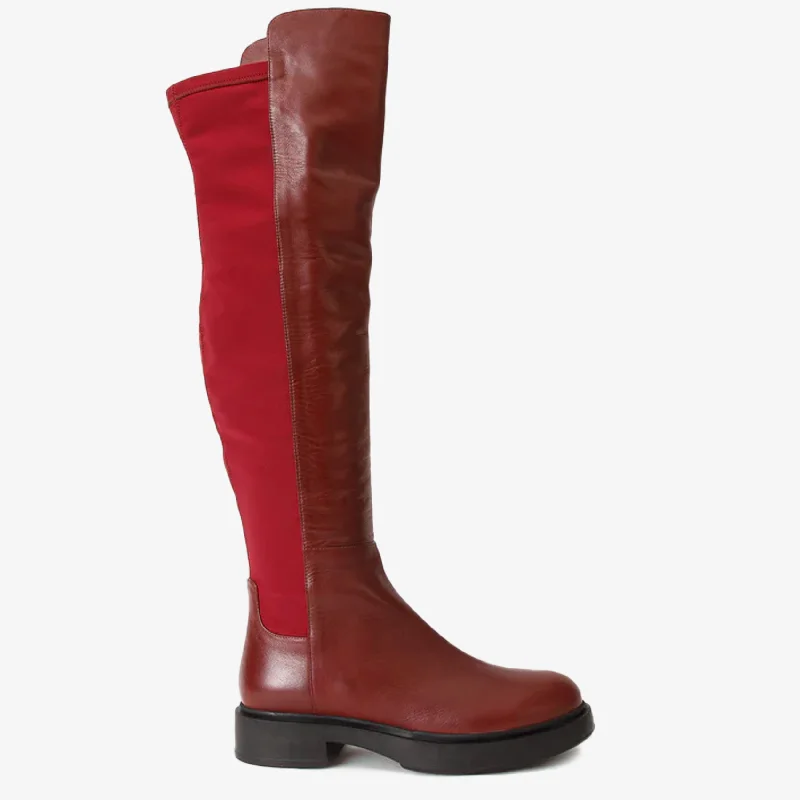 Cozy Look The  Harmony Belle Burgundy Leather Knee High Women Boot