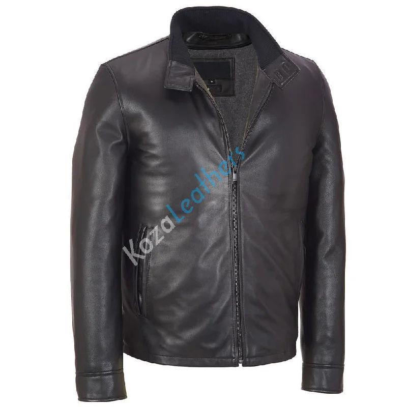 Integrated Design Men Real Lambskin Motorcycle Leather Biker Jacket KM168