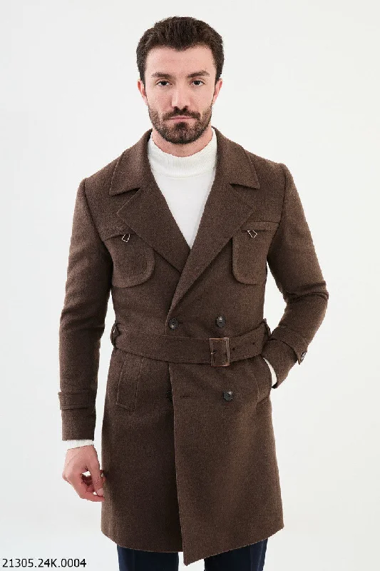 Relaxed Looks Bojoni Linas Slim Fit Brown Coat
