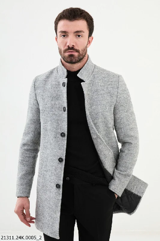 All-Day Outfits Bojoni Belmonte Long Slim Fit Gray Coat