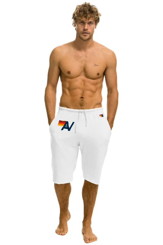 Lazy Style MEN'S LOGO SWEATSHORTS - WHITE
