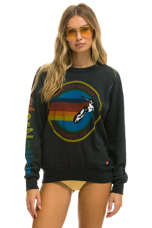 Comfortable Looks AVIATOR NATION SWEATSHIRT - CHARCOAL