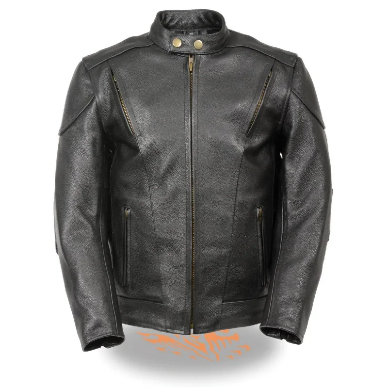 Easy-to-Wear Milwaukee Leather LKM1900 Boy's Black Leather Side Lace Vented Moto Jacket