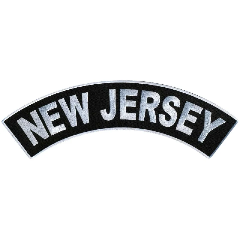 Classic Style Hot Leathers New Jersey  12" X 3" Top Rocker Patch PPM4059