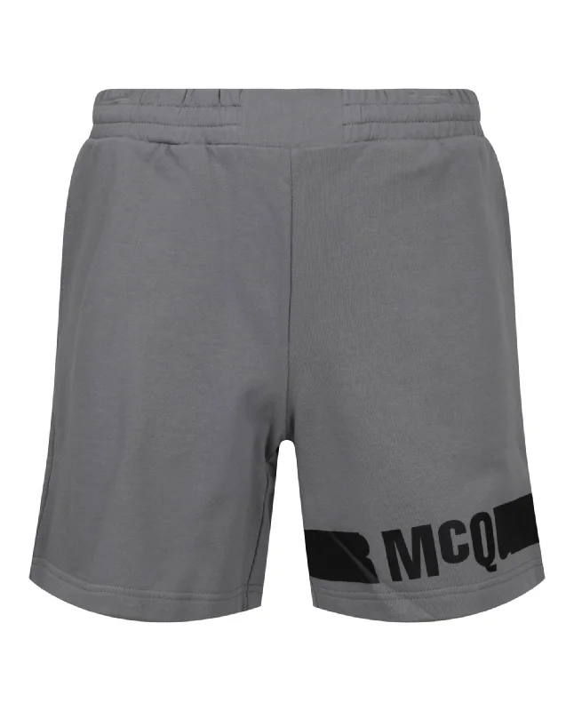 Minimalism McQ Alexander McQueen Mens Redacted Logo Sweatshorts